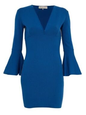 Emilio Pucci Wool-Blend Sheath Flare Sleeve Dress